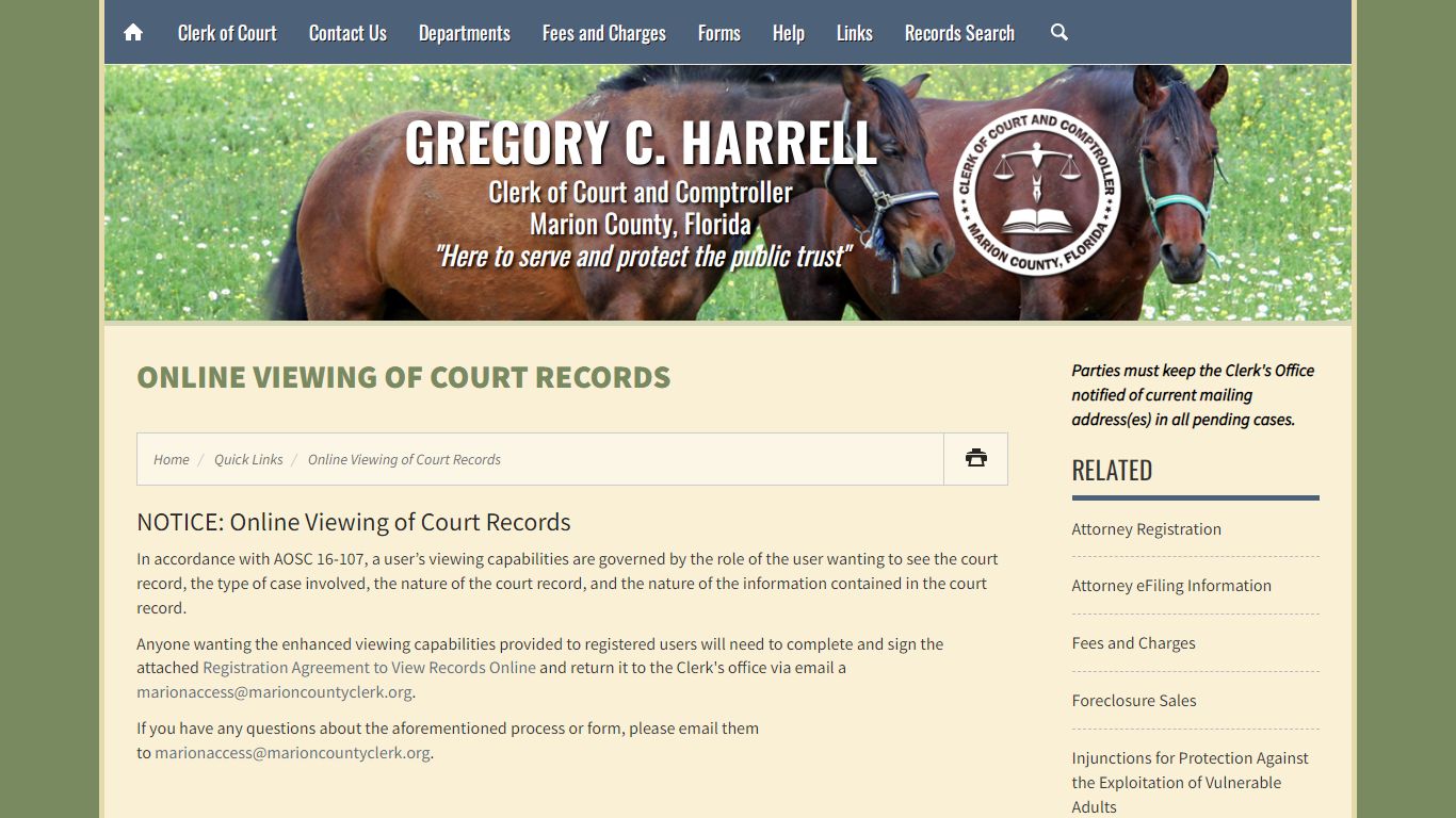 Online Viewing of Court Records - Marion County Clerk